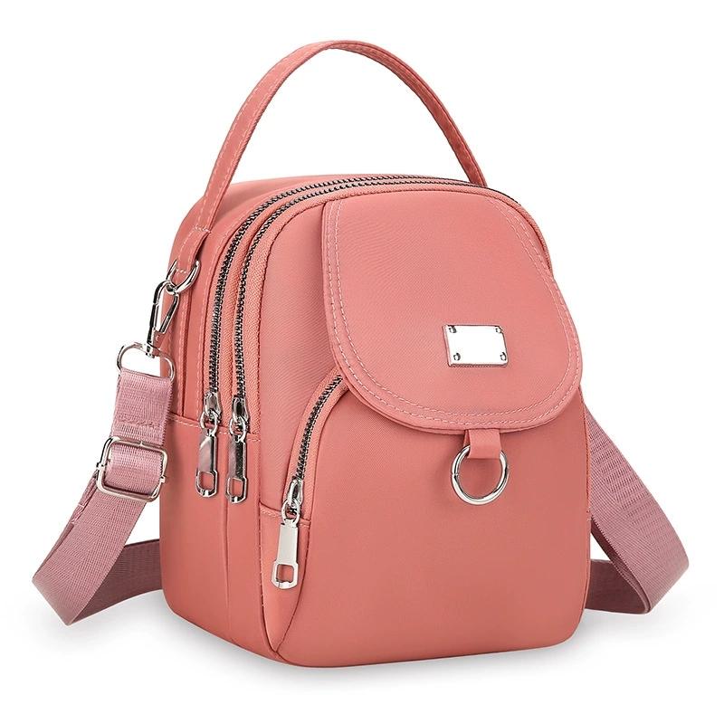 Lightweight Nylon Women'S Crossbody Bag Casual Mini Handbag With Multiple Zip Pouch Chic Design Shoulder Bag For Everyday Use