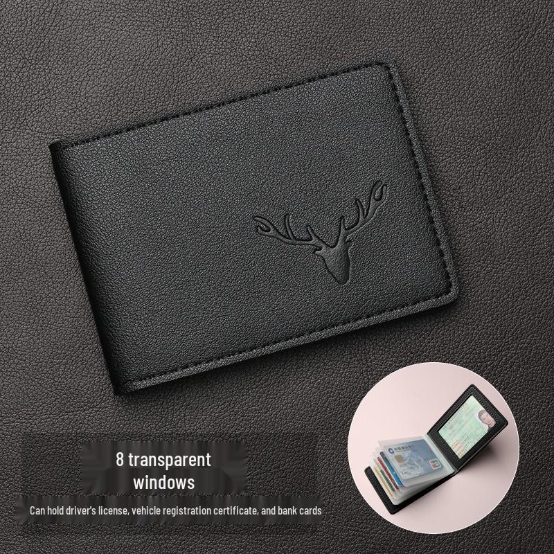 Men's Leather Dual Card Holder & Driving License Sleeve