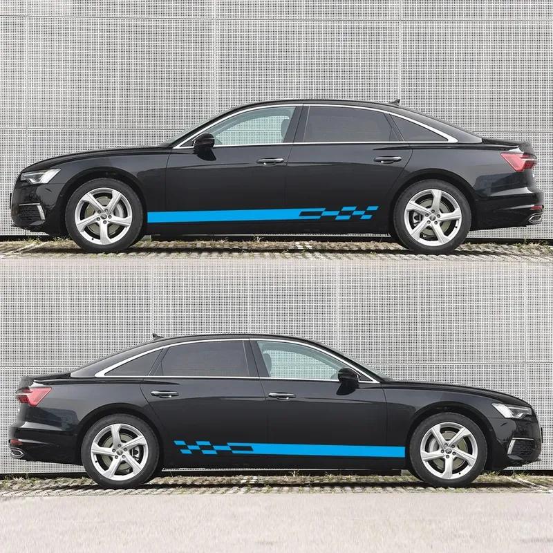 Fashion Racing Stripes Car Stickers Decoration for Skoda Fabia Karoq Citigo Visions SuperB The Yeti Octavia Vinyl Sticker