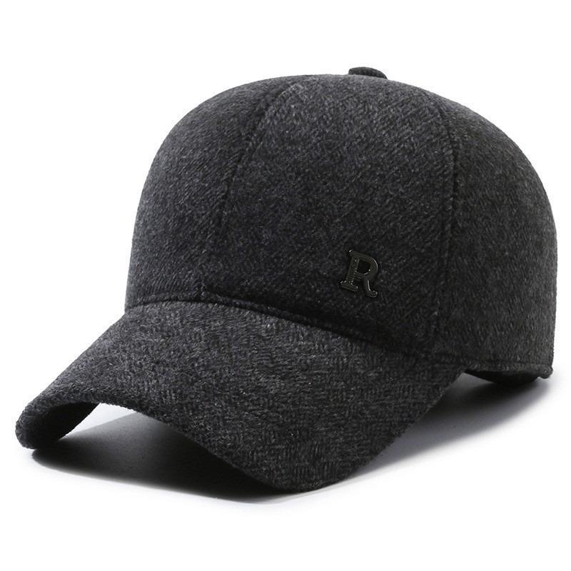 Hat Men's Fleece Warm Winter Dad Grandpa Head Ear Protector Old Peaked Cap Baseball Cap