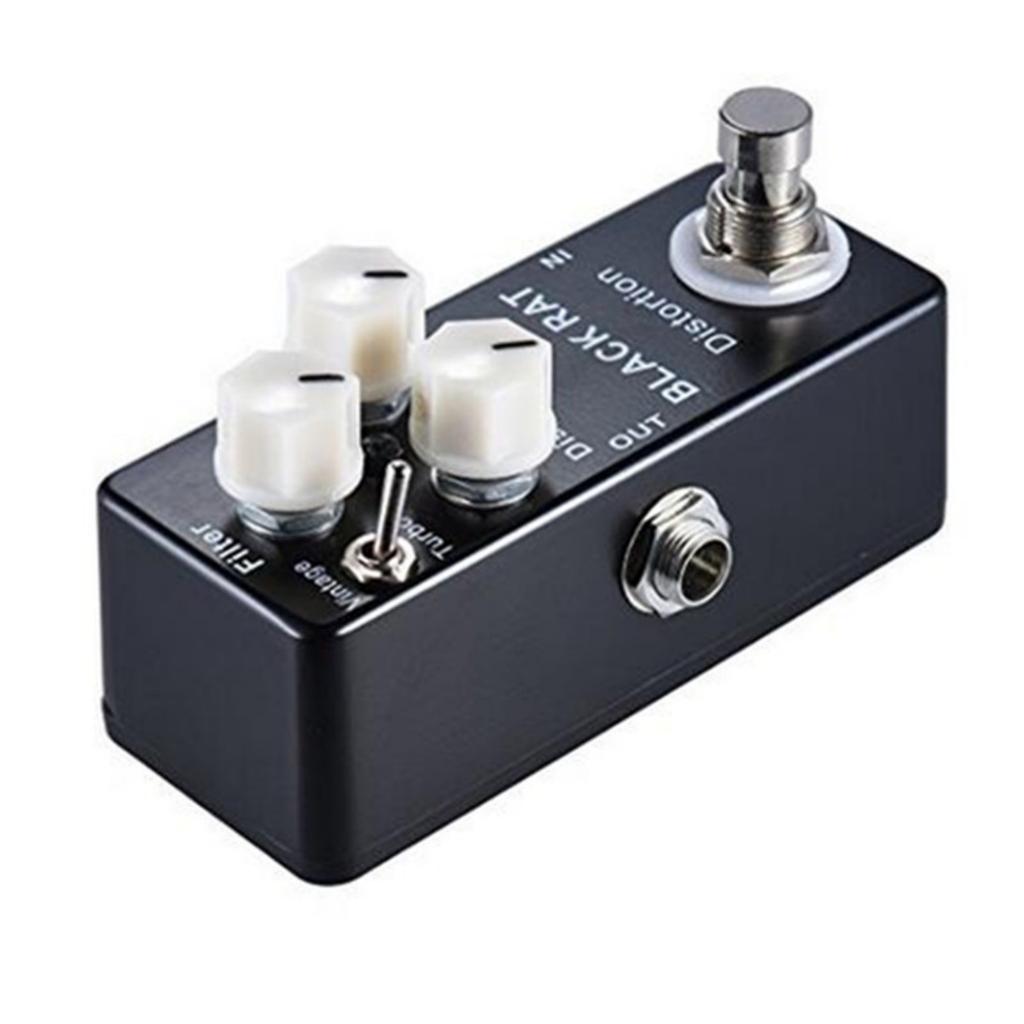 Černý RAT Distortion Mini Kytarový Efektový Pedál Kovové Pouzdro True Bypass Kytarové Díly & Příslušenství