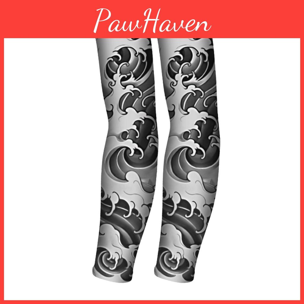 Protection Fake Sun Tattoo Sleeves Beautiful Pattern Breathable Prevent Slipping Tattoo Arm Sleeves