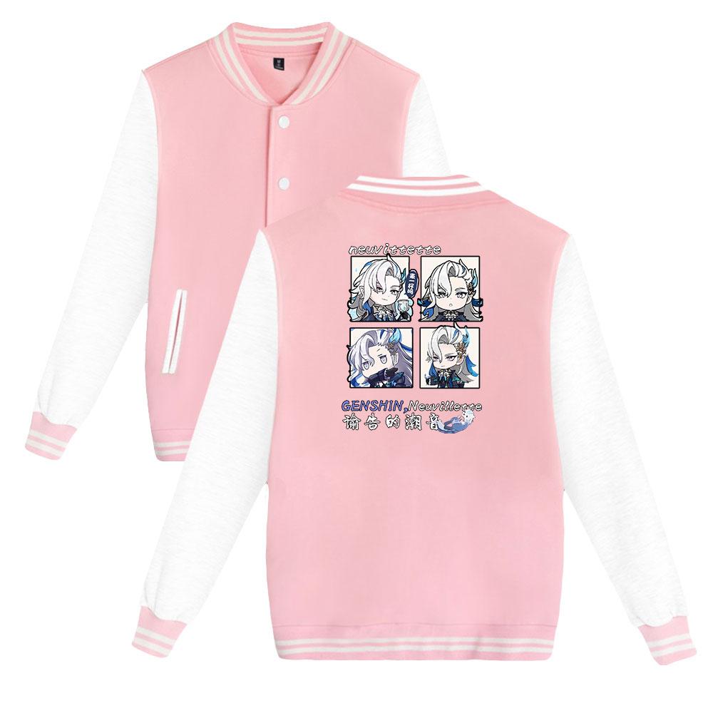Unisex Fashion Genshin Impact Printed Baseball Sweatshirt Women Men Outdoor Sport Jackets