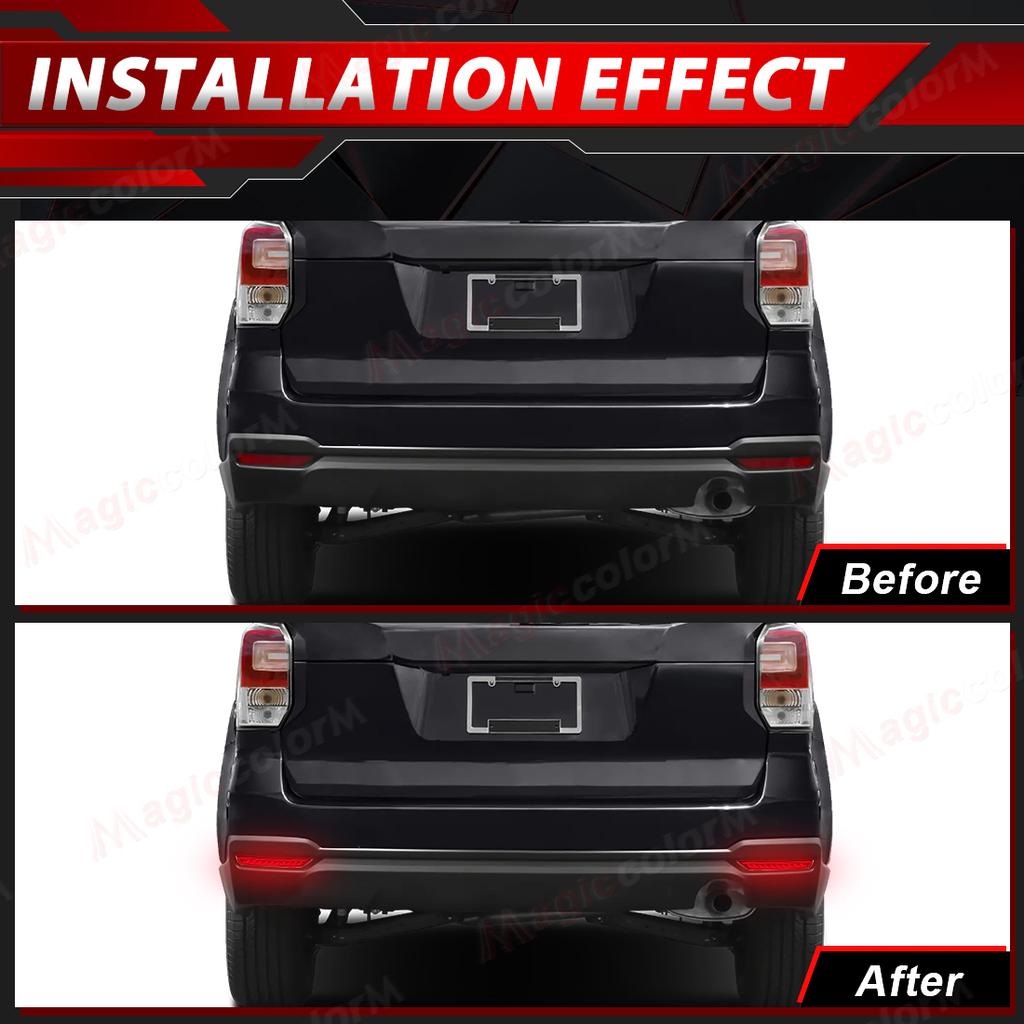 For Subaru Forester 2008 2009 2010 2011 2012 2013 2014 2015 2016 2017 LED Rear Bumper Reflector Lights Dynamic Turn Signal Brake