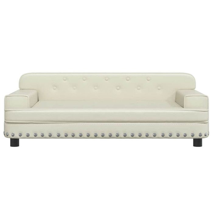 Cream Children's Sofa 90x53x30 Cm Faux Leather