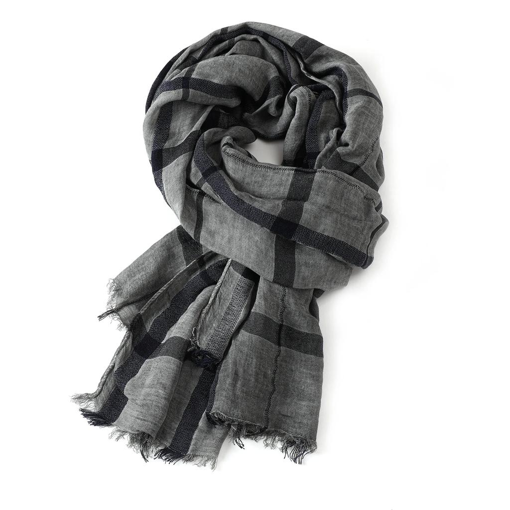 Fashion Plaid Cotton Linen Men Scarves Autumn Winter Warm Men'S Scarf Short Tassel Bufanda Male Accessories Pashmina Shawl