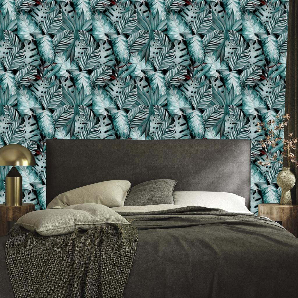 Leaves wallpaper in shades of green for living room and bedroom 50x1000