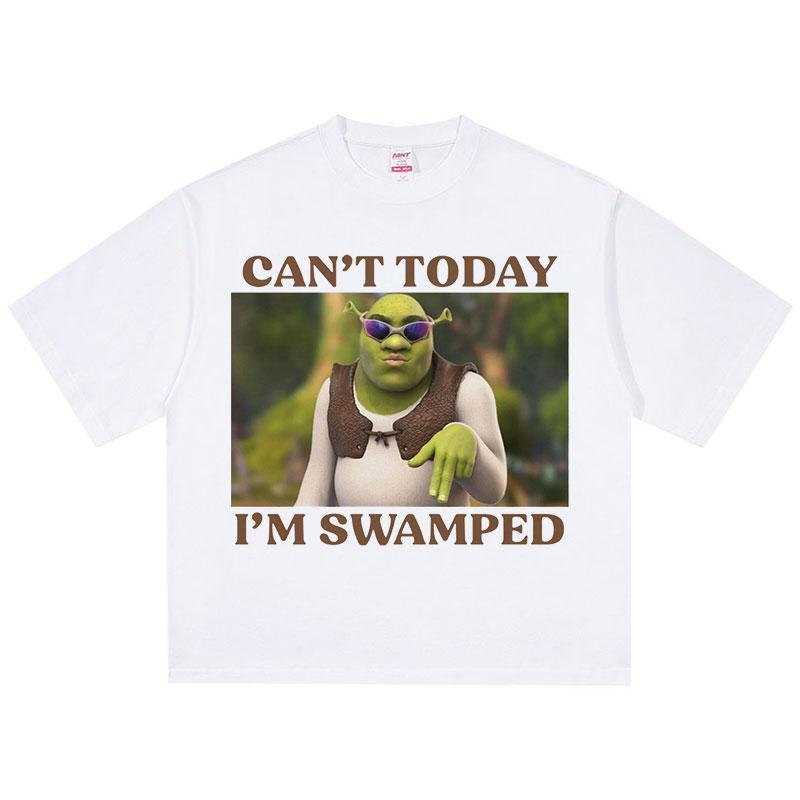 Can't Today I'm Swamped T Shirt Men Women Harajuku Aesthetic Graphic Funny Anime T-Shirt High Quality Vintage Cotton Shirts