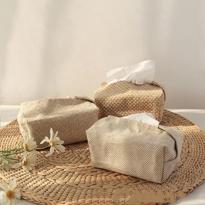 Taschentuchbox aus Baumwolle und Leinen im japanischen Stil Einfache Homestay-Pumobox Aufbewahrungstasche Kreatives Zuhause Wohnzimmer Esstisch