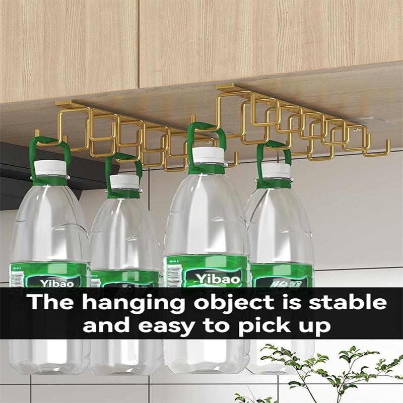 Double Row Coffee Cup Mug Holder Cupboard Under Shelf Hook Shelf Multifunction Kitchen Cabinet Sundries Organizer Storage Hanger