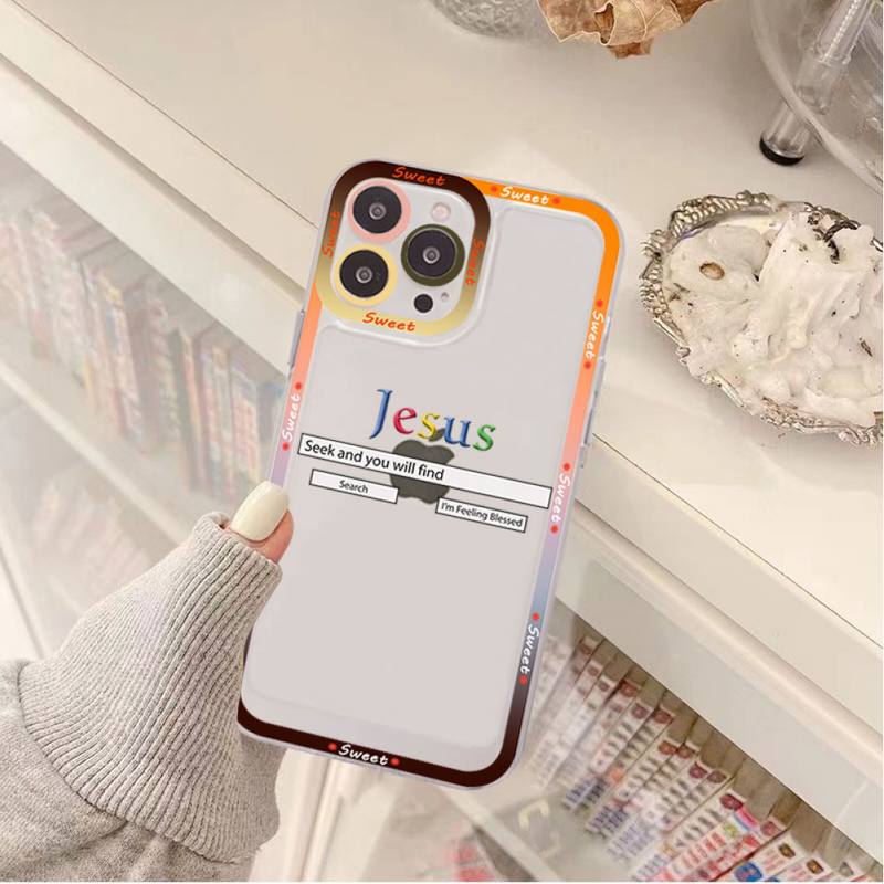 Nový křesťanský náboženský pouzdro na telefon s Ježíšem pro iPhone 11 12 13 Mini Pro Max 14 Pro Max Pouzdro skořepina