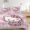 3pcs Sweet Hello Kitty Printed Bedding Set, Soft and Comfortable Quilt Cover for Bedroom, Guest Room W111
