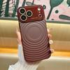 Fashion Liquid Silicone Water Ripple Pattern Big Window Case For iPhone 17 Pro Max 16 15 14 13 For Magsafe Magnetic Charge Cover