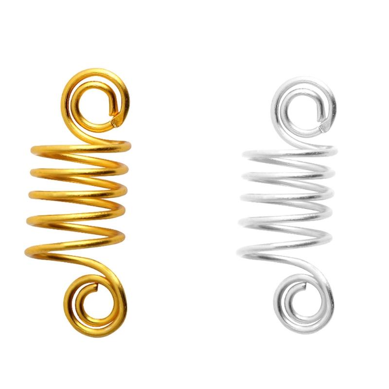 173Pieces Hair Coil Dreadlocks Beads Metal Hair Cuffs Hair Jewelry Rings Clips for Braids Accessories Gold and Silver