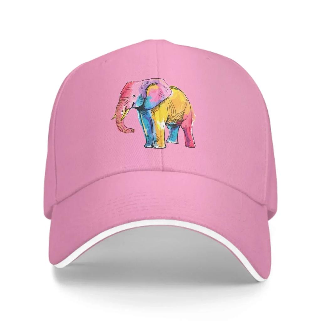 Colorful Elephant Baseball Caps Fashion Casquette for Unisex Women Adjustable Casual Trucker Hats for Sports Outdoor Activities