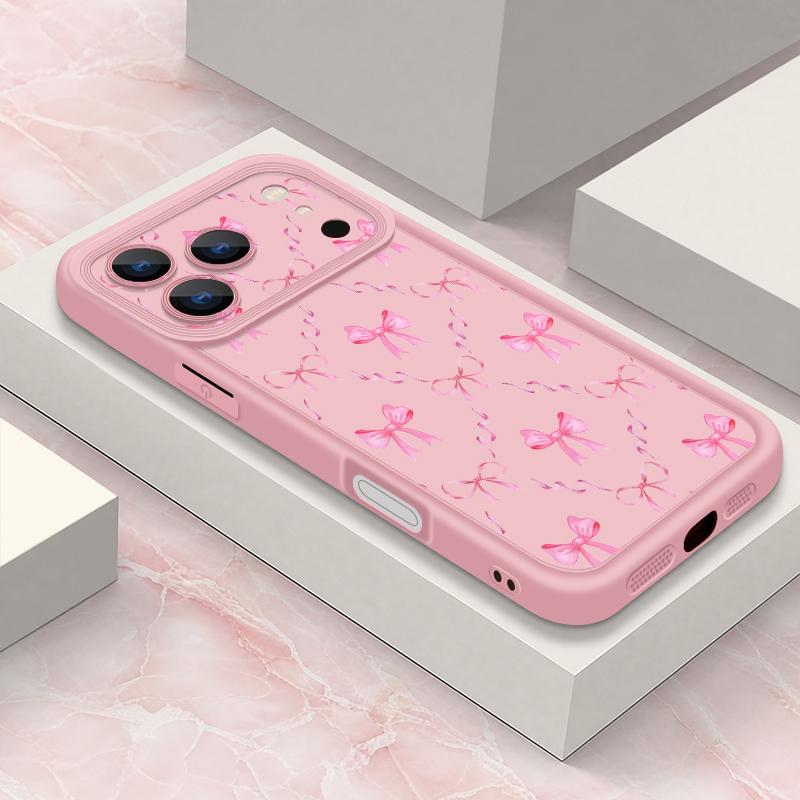 Bowknots Print Phone Case For iPhone 17 Pro Max Shockproof Bumper Soft Cover For iPhone 16 15 14 13 Pro Max 16E 17E