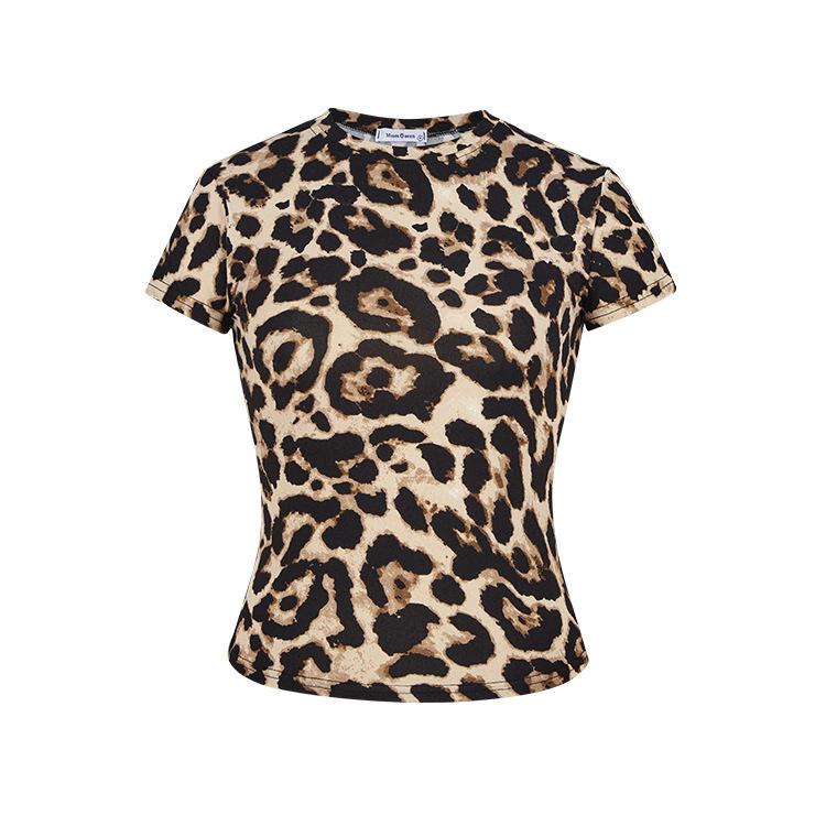 2026 New Arrival Leopard Print One-Shoulder Long-Sleeve Women's Top - Trendy European & American Early Autumn Fashion