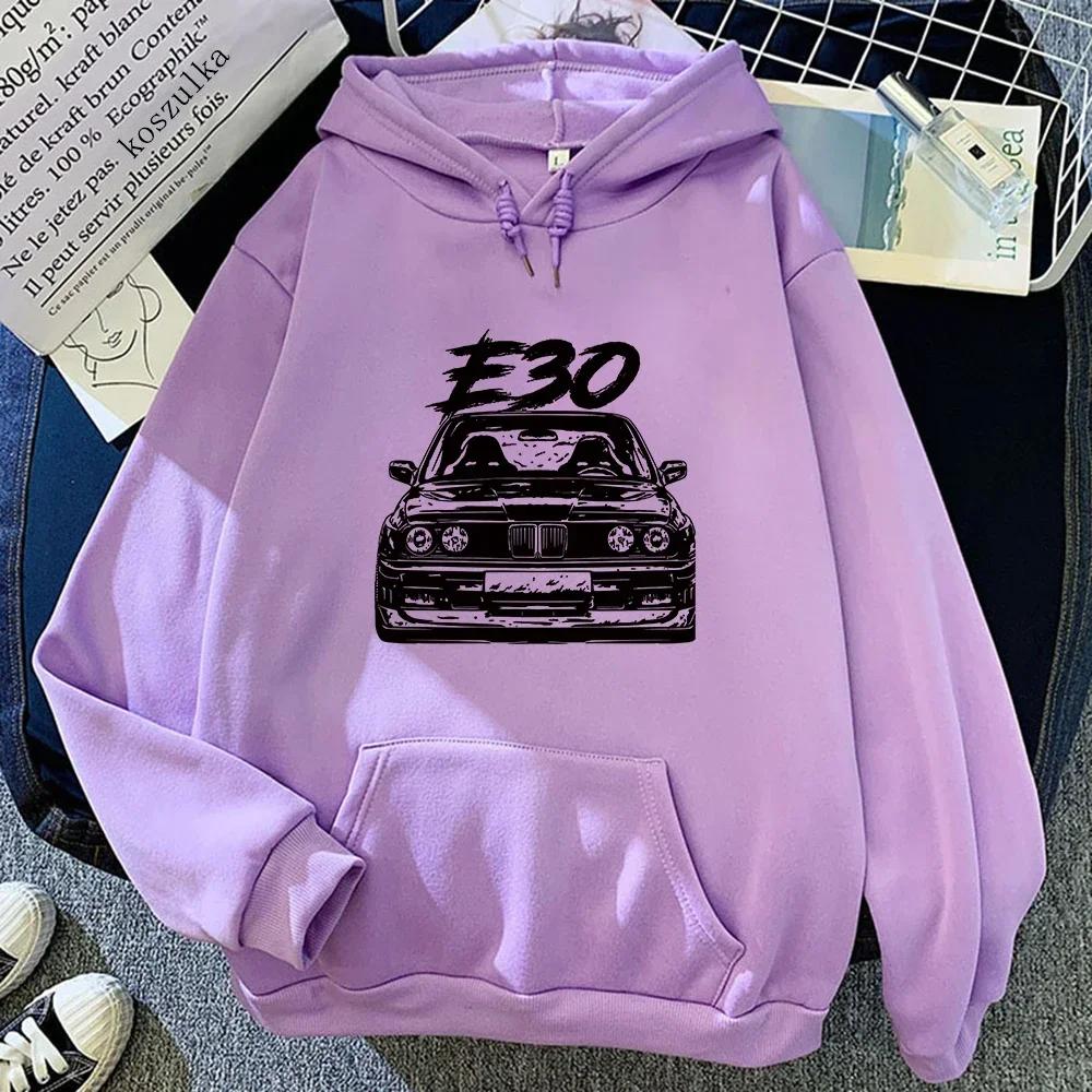 E30 Auto Muster Herren Kapuzenpullover Unisex Warmer Pullover Hip Hop Druck Cartoon Tasche Street Hoodies Y2K Freizeitkleidung