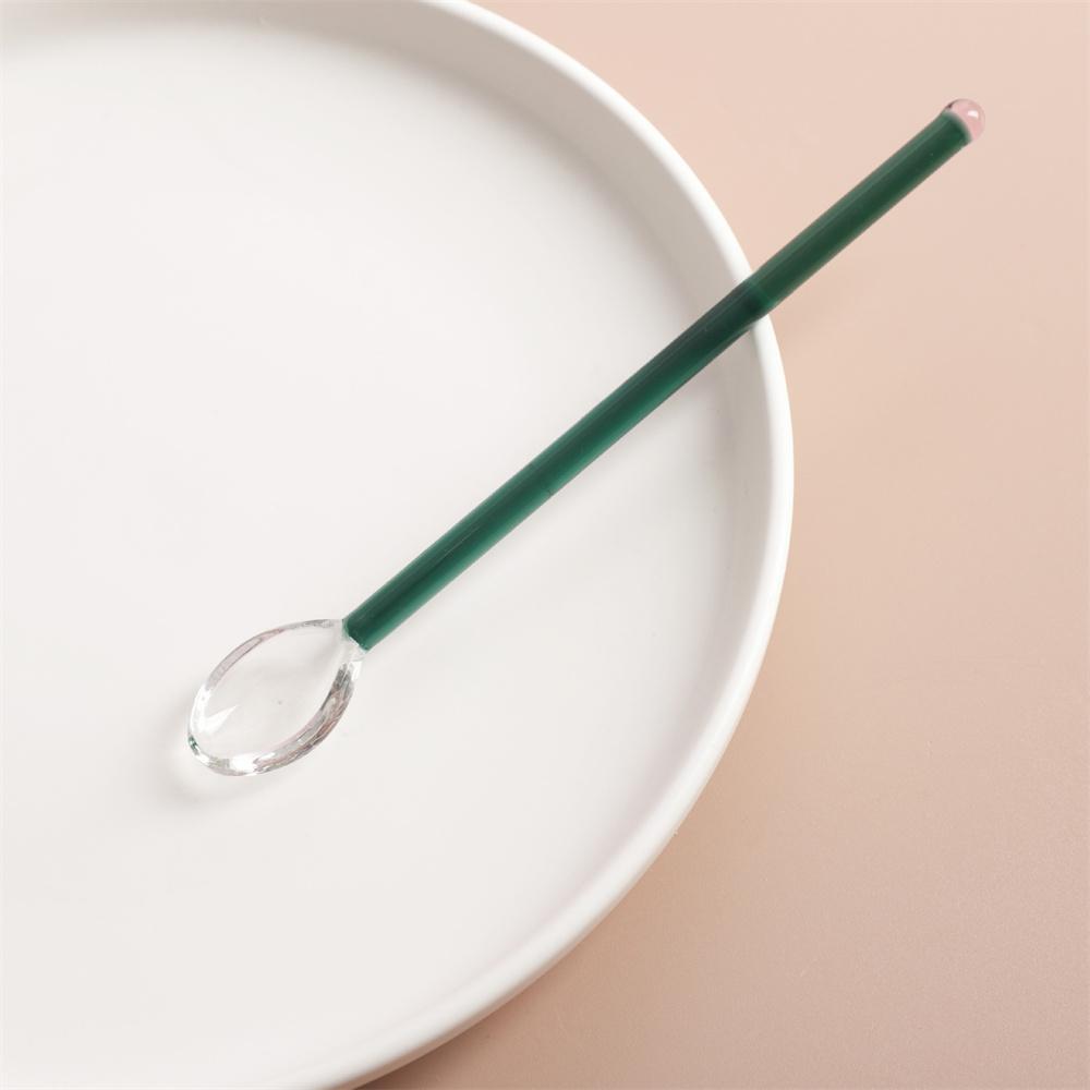 Skleněná dezertní lžička ve stylu INS, průhledná, odolná vůči vysokým teplotám, k míchání kávy, s dlouhou rukojetí, čajové lžičky, dárek