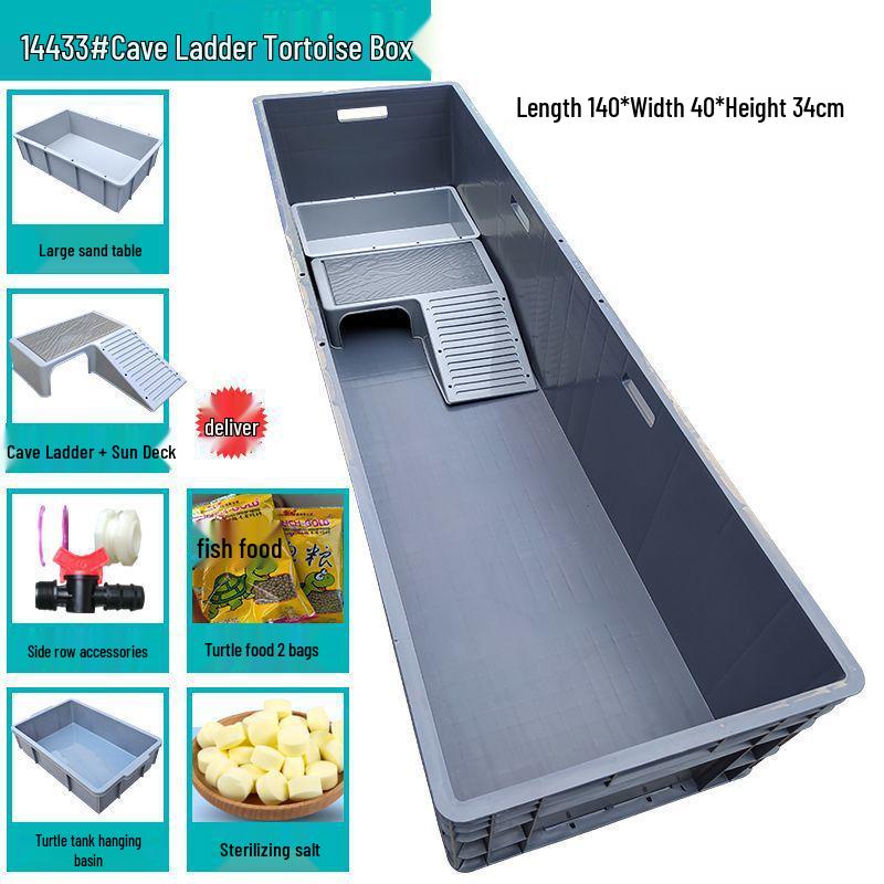 Large Plastic Turtle Tank with Sunning Platform and Breeding Box