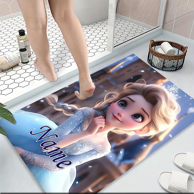 Custom Name Frozen Sisters Embrace Carpet Rug Customizable Soft Washable Anti-Slip Home Living Room Sofa Mats Personalized Rug. 0909282