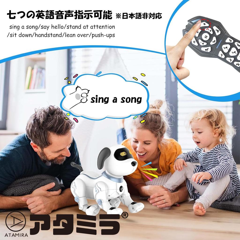 ATAMIRA Robot Dog Pet Robot Birthday Gift for Kids and Includes Japanese Instructions Toy, Boys,