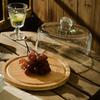 Glass Cake Plate Dessert Display Stand Transparent Dustproof Restaurant Afternoon Tea Food Serving Plate  Style Nordic