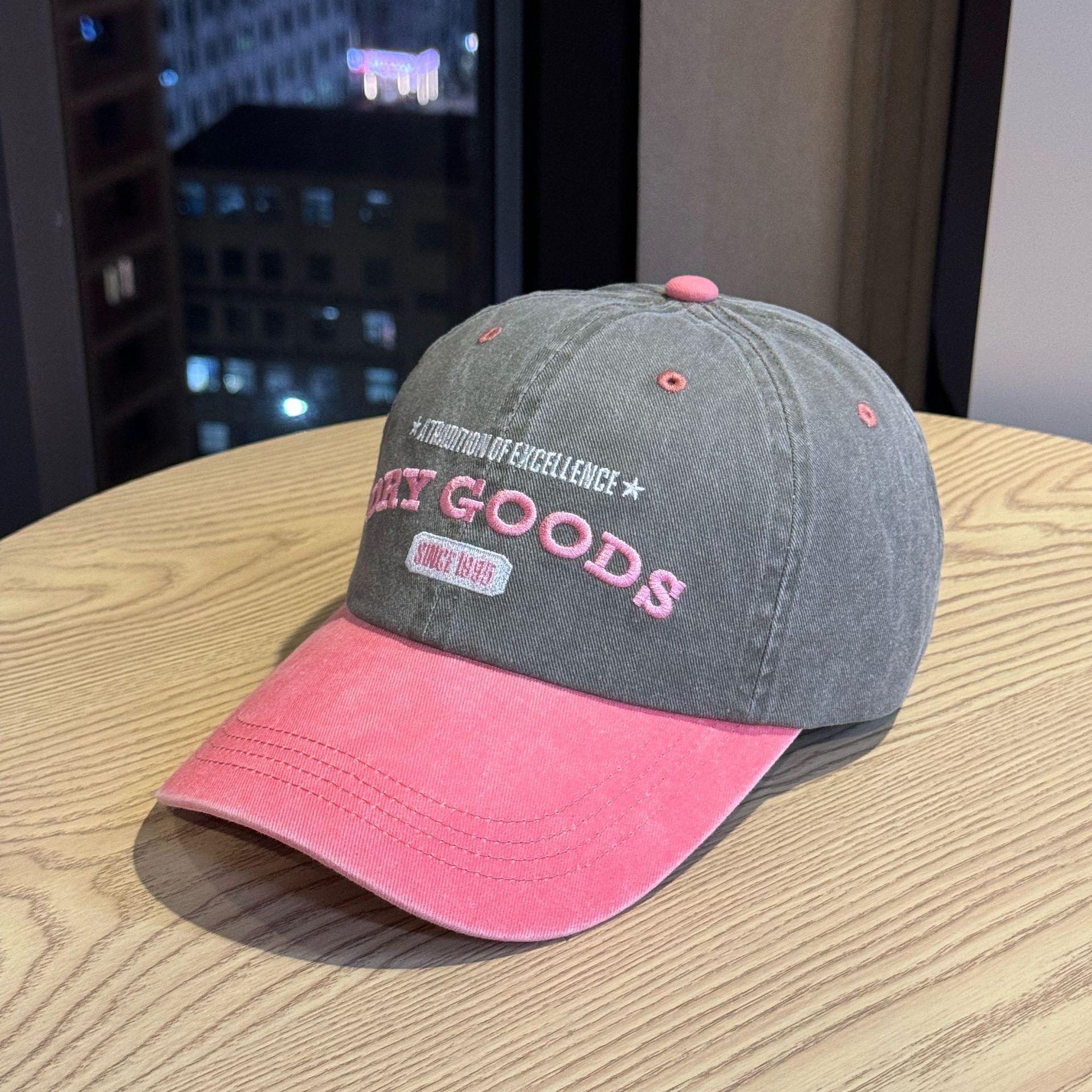 

Japanese retro color-blocking distressed baseball cap with curved brim, summer fashion soft-top cap for men and women with small or oval faces Adult54-60Adjustable сірий колір