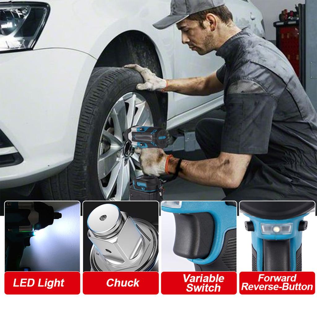 Brushless Impact Electric Spanner Lithium Battery Framer Carpenter Auto Repair Tools 1000 Large Torque