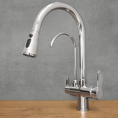 DOUBLE Chrome Standing Kitchen Tap