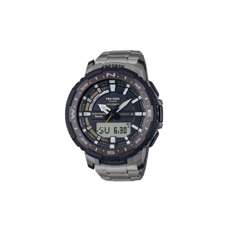 

Casio PRO TREK Series-PRT Fashionable Outdoor Mountaineering Solar Powered Heat-Resistant Bluetooth Connected Dual Display Waterproof and PRT-B70T-7JF чорний