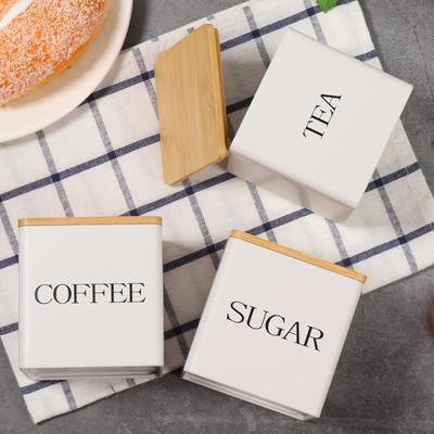 3Pcs/set Coffee Bean Storage Canisters Tea Sugar Vacuum Sealed Jars Iron Canisters Kitchen Cream Can Airtight Lid