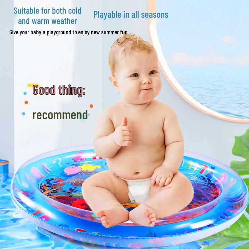 Baby Vannmatte & Svømmering med marint liv - Oppblåsbar Krypepute