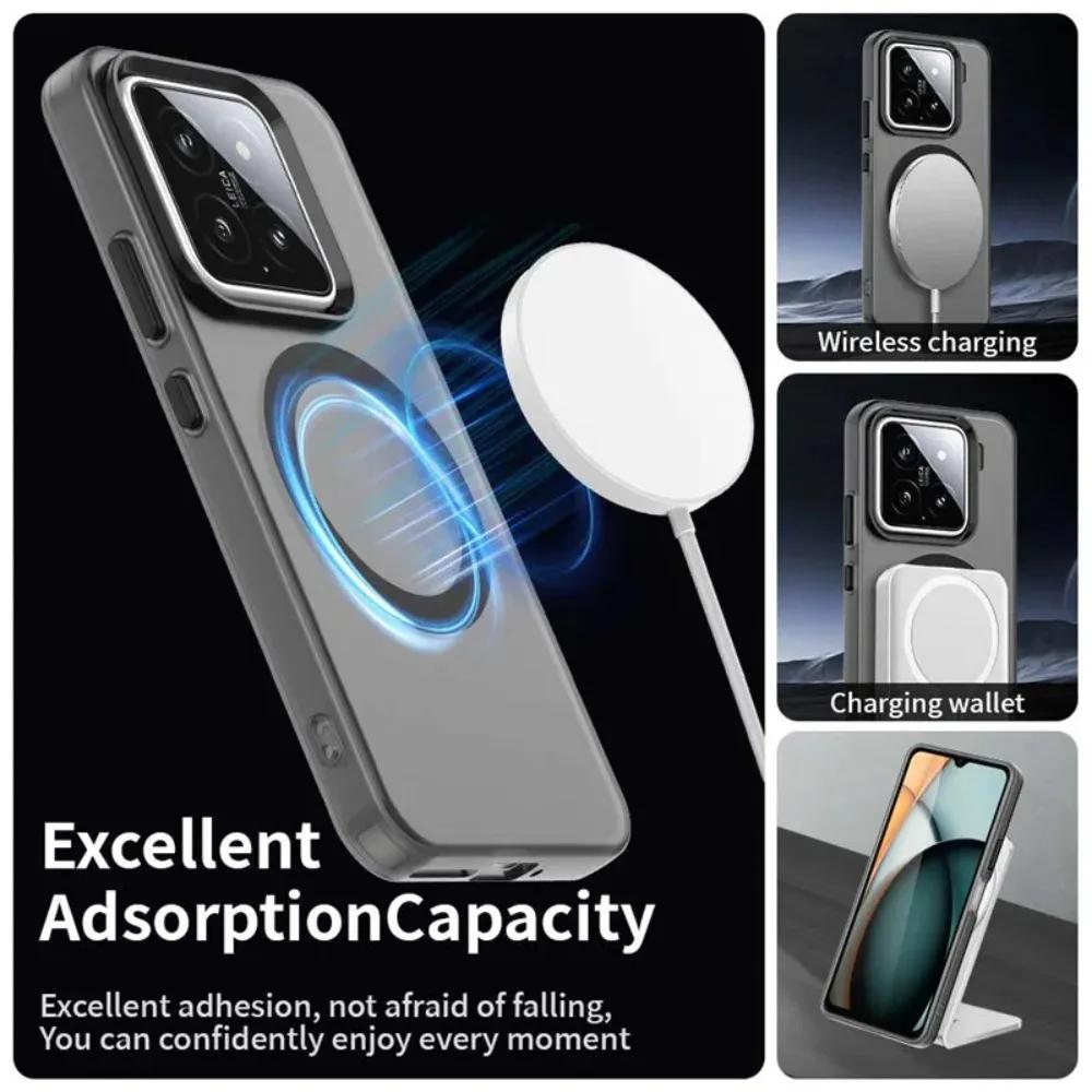 Color Matte Translucent Magnetic Case for Redmi Note13 Pro Plus 5G 4G 15 Pro For Magsafe Wireless Charge Shockproof Cover