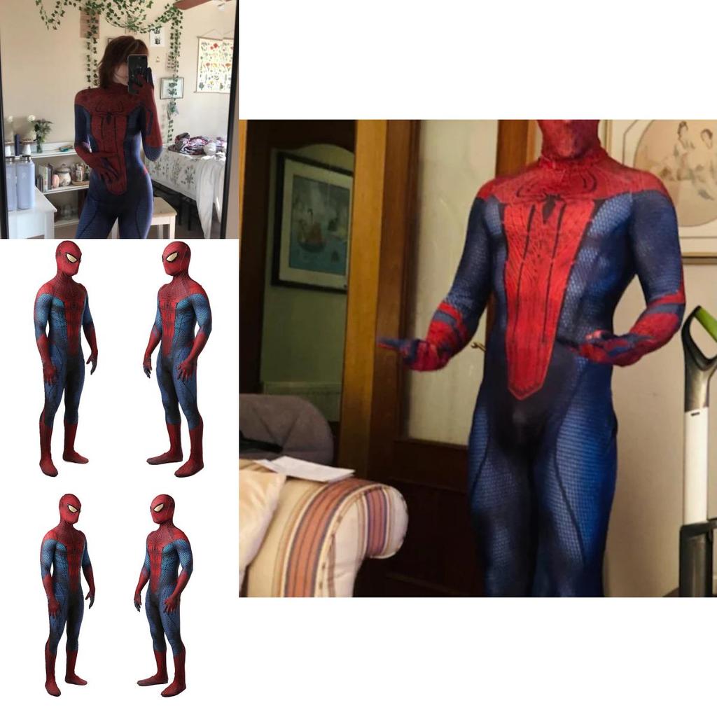El Asombroso Traje de Spider-man Body de Spandex Azul y Rojo Para Niños y Adultos