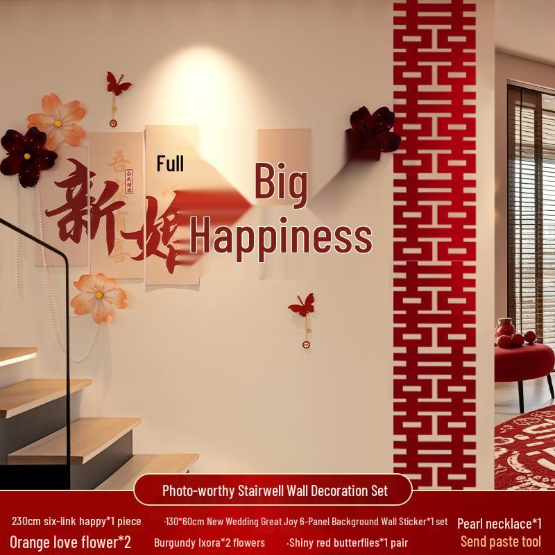 Conjunto de Decoração de Casamento: Decoração Lateral, Escadaria, Fundo de Parede, Quarto Lateral Masculino e Layout do Pátio