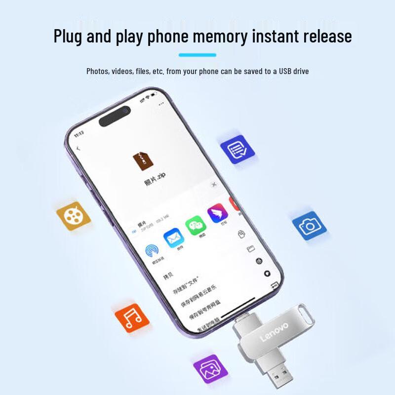 Lenovo SS380 Type-C USB 3.2 Dual Interface Metal Swivel USB Drive