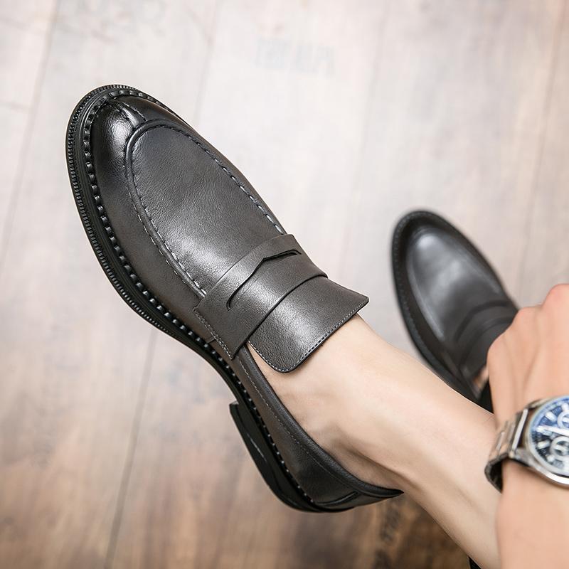 Fashion Luxury Brand Business Casual Shoes Thick Bottom Shoes Leather Loafers Slip on High Quality Wedding Shoes Soft Sole Dress Shoes