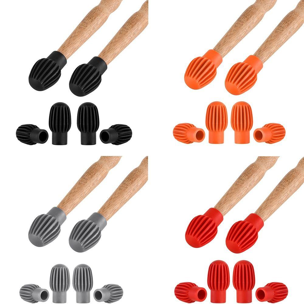 

for Beginner Percussion Drum Stick Head Rubber Sleeve Drumstick Mute Damper Silicone Stick Head