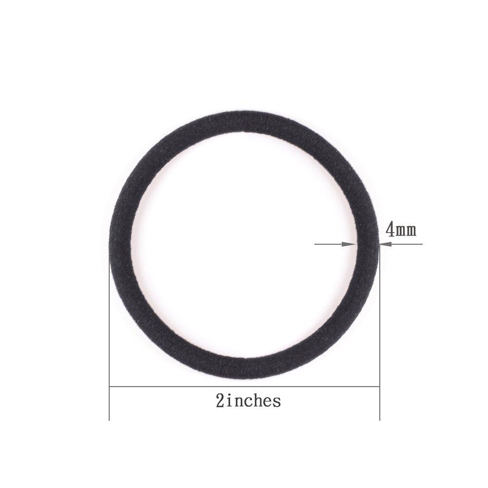 50/100 Stück Schwarze Haargummis für Dickes und Lockiges Haar Zopfgummis Elastisches Haarband für Frauen oder Männer (4mm) Haarschmuck