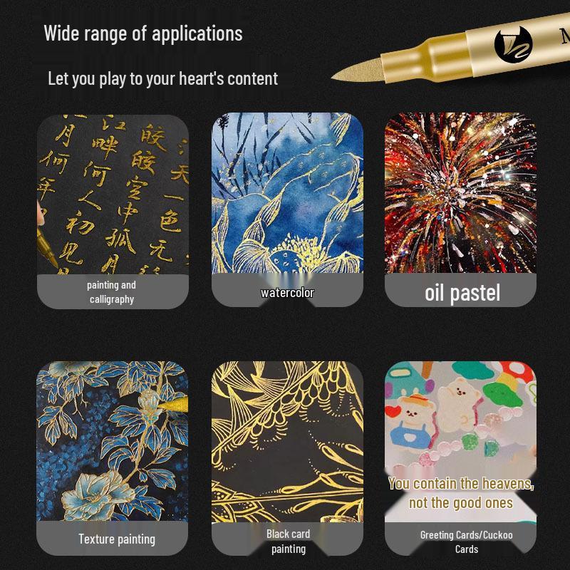 Multi-Use Soft Tip Metallic Highlighter and Greeting Card Paint Pen