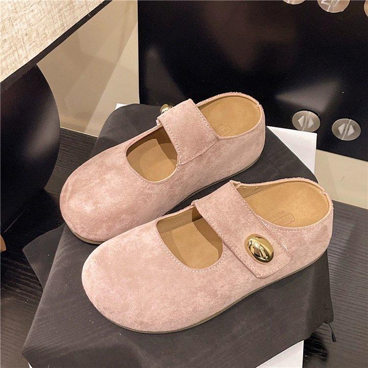 Retro Fashion, Baotou Mary Jane, Half Slippers, Women's Outerwear, Summer 2025, New Style, Boken Shoes, Thick Sole, Boken Sandals