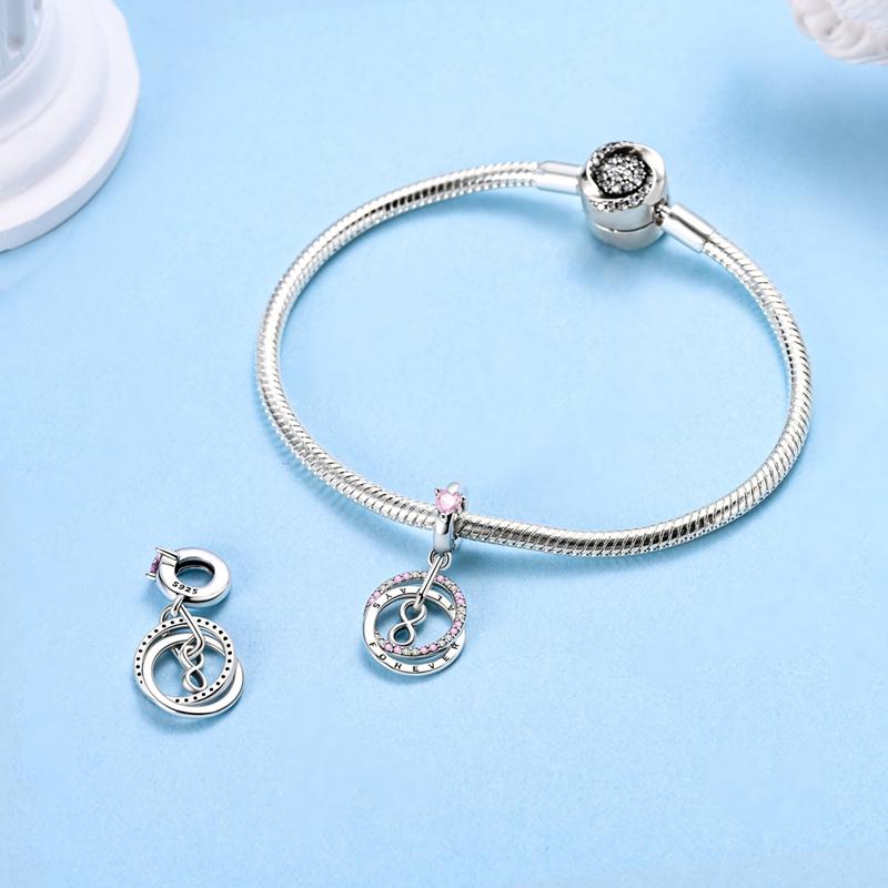 Fit Original Bracelet Copper Eternal Love Charms Beads Pendants For Women Jewelry Making Gift