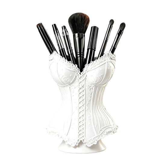 Dressing Table Storage Gothic Corset Pen Holder, 3D Printed Vintage Dark Makeup Brush Creative Office Supplies Decorative Desk Organizer for