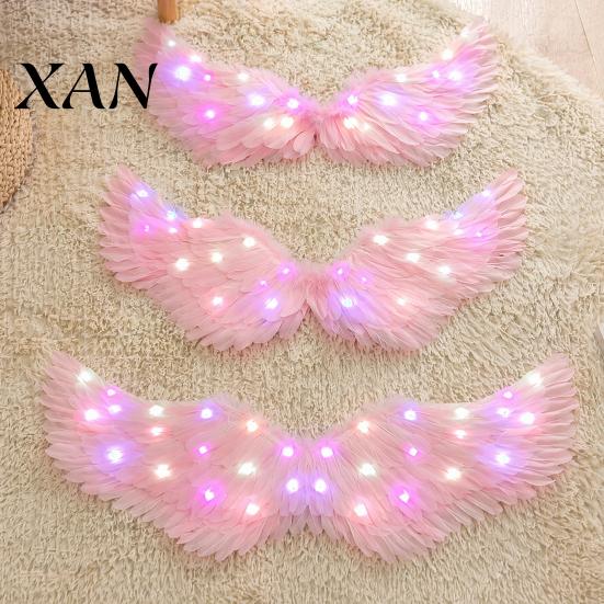 Angel Wings for Costumes LED Light Up Feather Costume Kids, Christmas Accessories Glowing Fairy Wings, Halloween Cosplay Party Performance Props