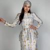 European & American Floral Cinched Waist Summer Dress with Camisole