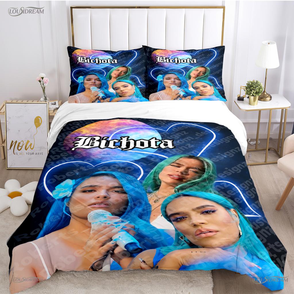 Sexy Karol G Singer Al Season Soft Duvet Cover Warm Comforter Beding set Soft Comfortable Quilt Cover plus Pilowcases Tens Single/Double/Quen/King