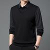 Solid Fake Two-Piece Lapel Versatile Shirt Tops, Breathable Long Sleeve Golf Shirt For Casual Daily Wear, Spring And Autumn