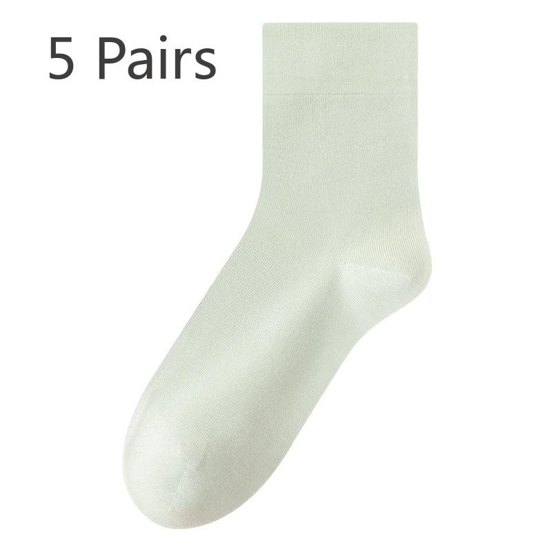 

5 пар женских весенних и осенних шелковых носков Mulberry со свободной ногой, без косточек, длиной до середины голени 5 Pairs зелёный