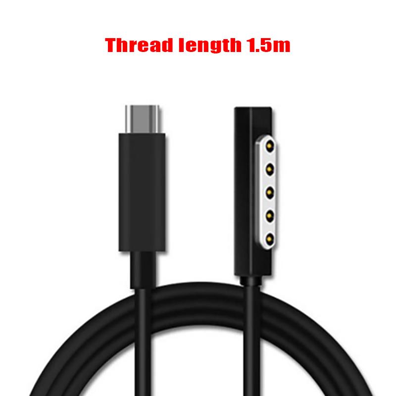 1,5m USB Type-C napájecí adaptér Pd nabíječka 3A rychlonabíjecí kabel 65W Type-C pro tablet Microsoft Surface Pro 1 2